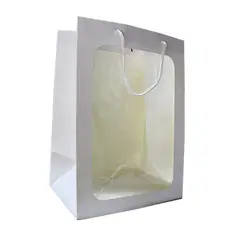 GENERICO - BOLSA DE REGALO VENTANA 30X20X16 CM BLANCO X12 UNI