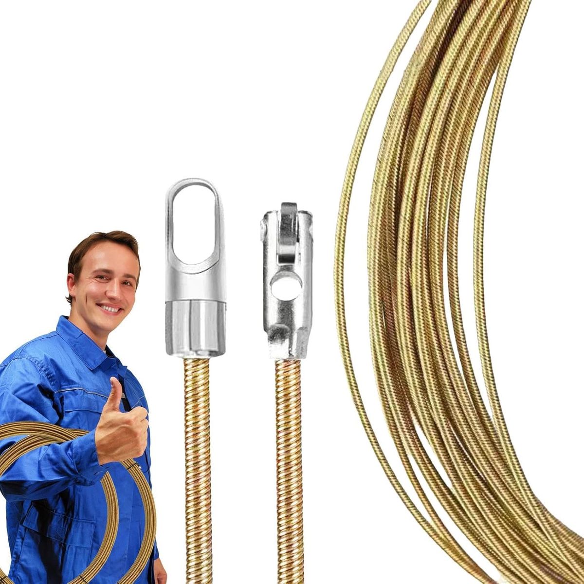 GENERICO - Laucha Pasacables De 15m En 4mm Atrapa Cables con rueda