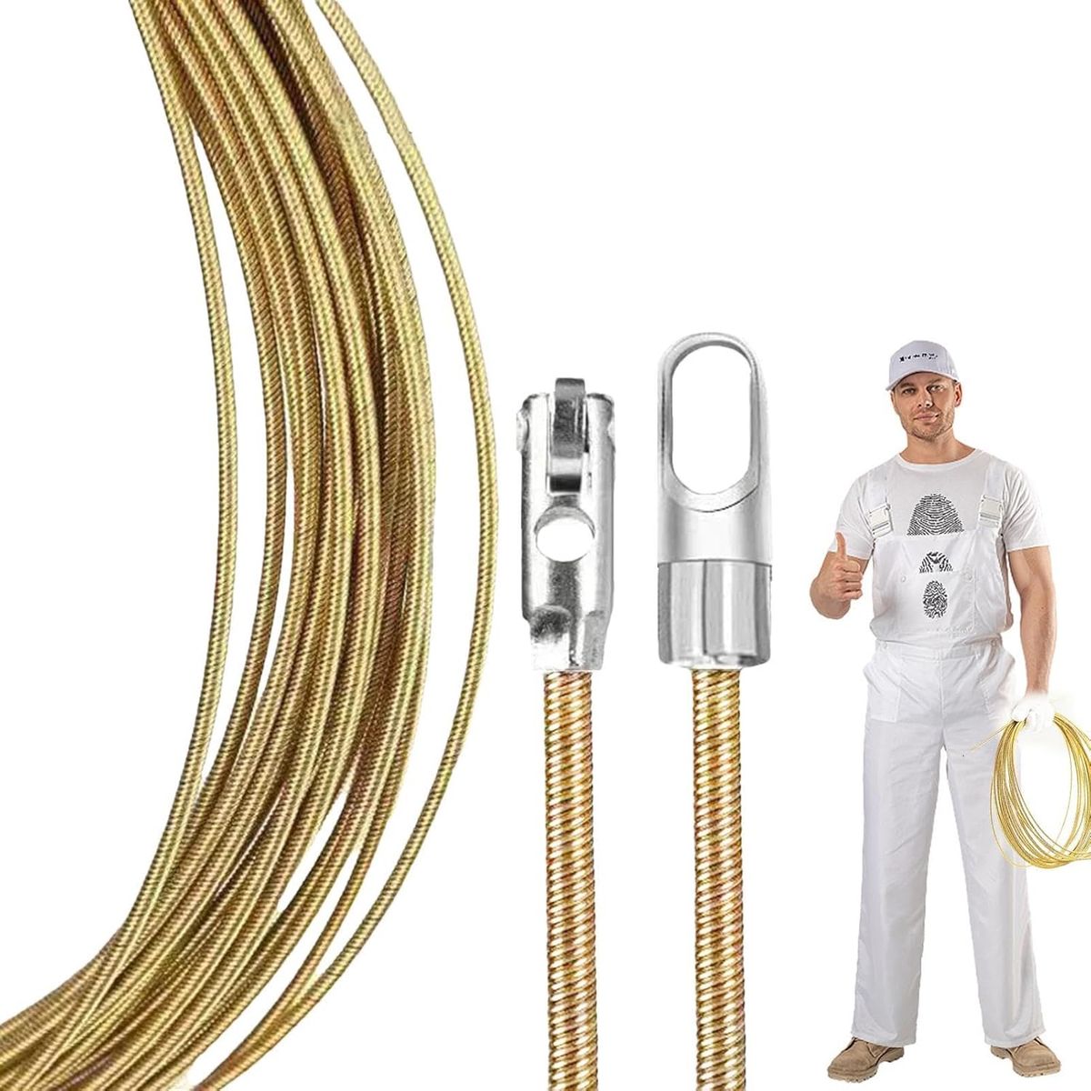 GENERICO - Laucha Pasacables De 15m En 4mm Atrapa Cables con rueda