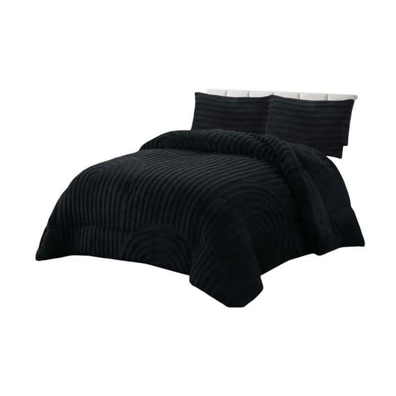 GENERICO - CUBRECAMA GRUESO PARA INVIERNO KING - SUPER KING NEGRO