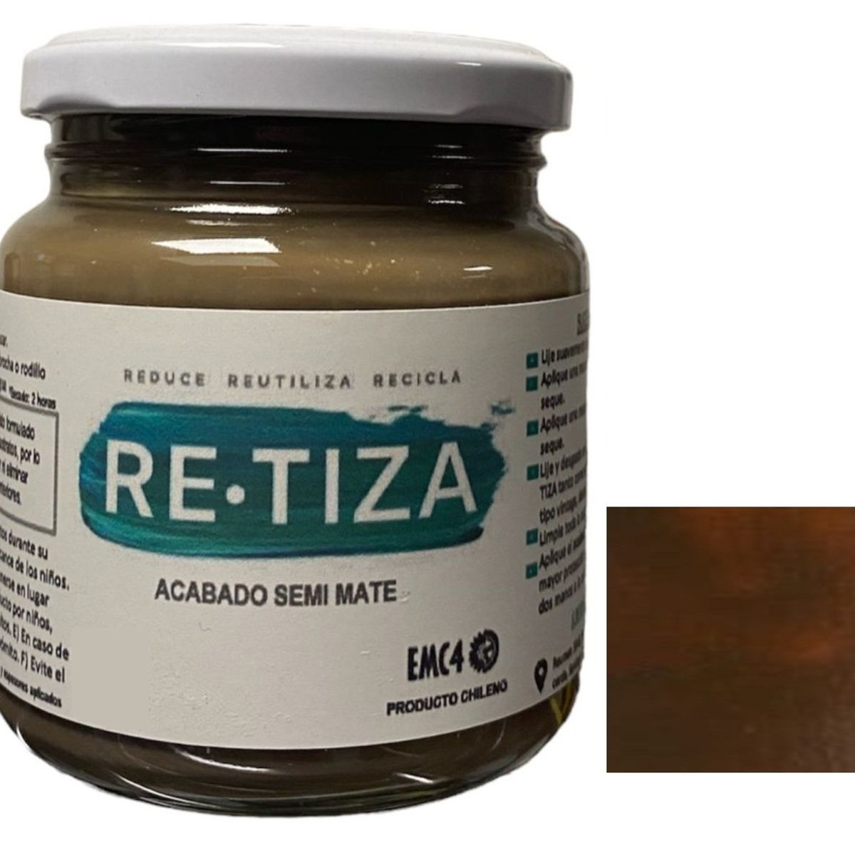 RETIZA - BARNIZ TONO NOGAL  240 ml.  Acabado ecológico y orgánico base agua