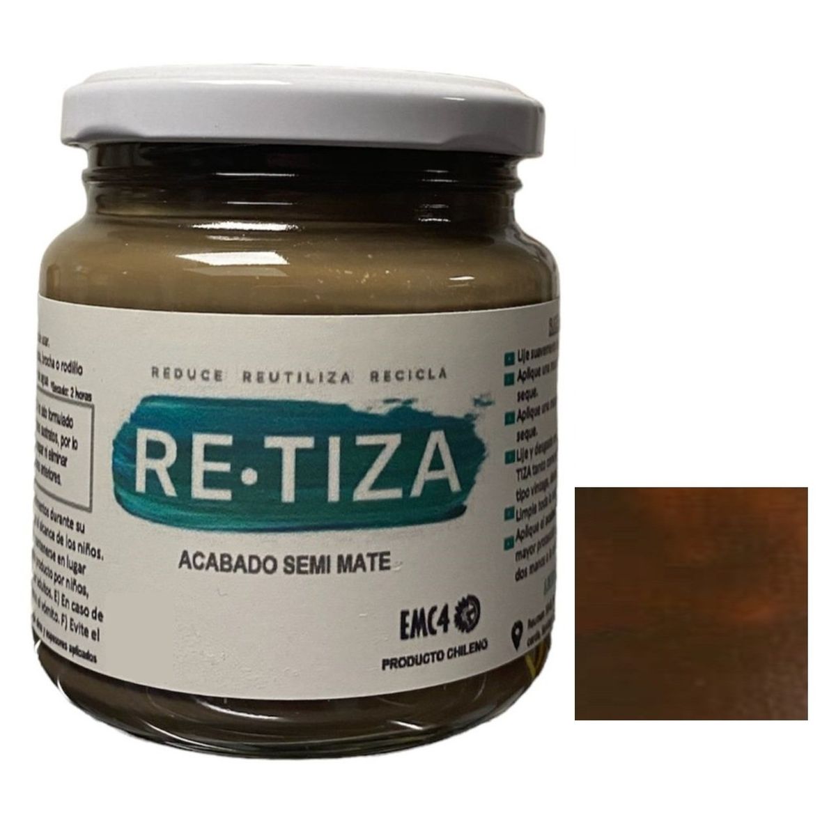 RETIZA - BARNIZ TONO NOGAL  240 ml.  Acabado ecológico y orgánico base agua