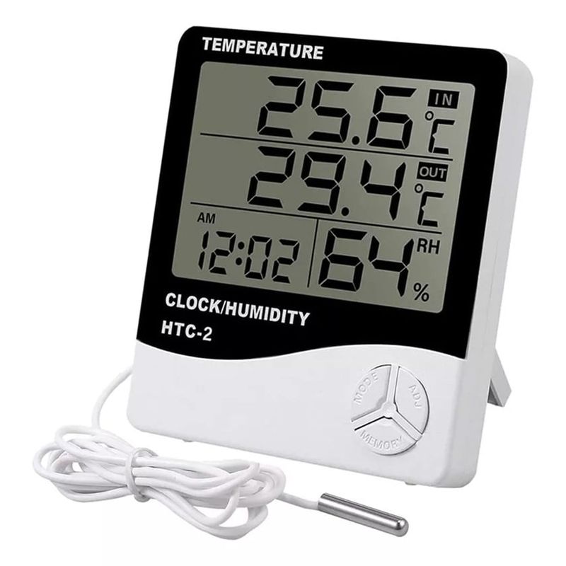 GENERICO - Reloj Higrometro Htc-2 Sensor Digital Temperatura Y Humedad