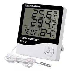 GENERICO - Reloj Higrometro Htc-2 Sensor Digital Temperatura Y Humedad