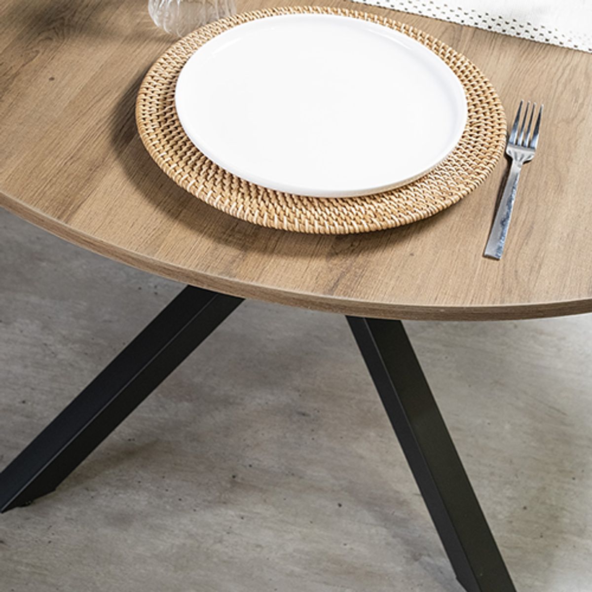 GENERICO - Mesa Argo Redonda 100cm Madera Oscura VenHoouse