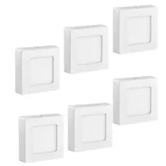 WANT - Foco Panel Led Cuadrado Sobrepuesto 6W 5500W/ Luz Fría Pack 6