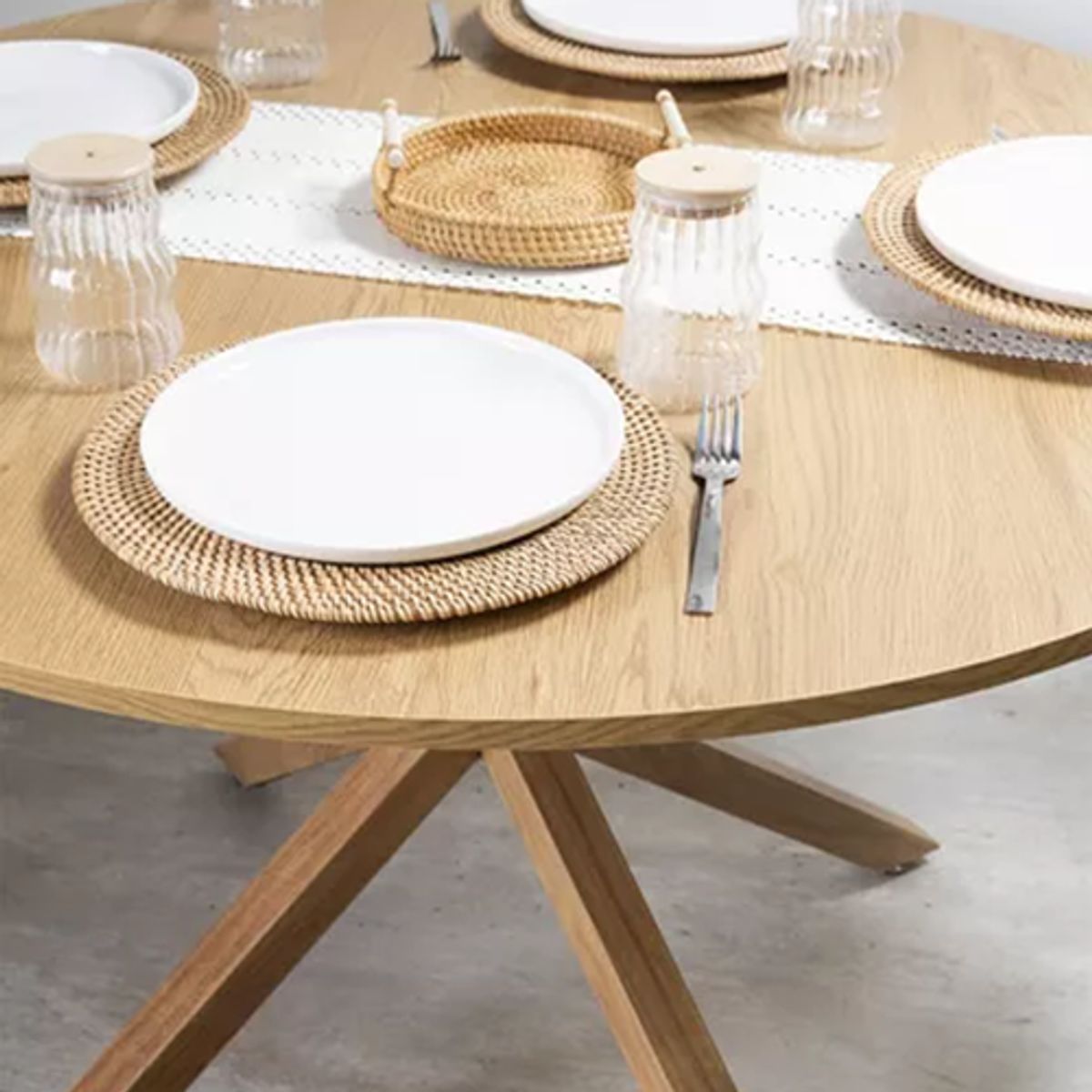 GENERICO - Mesa Argo Redonda 100cm Madera Clara VenHoouse