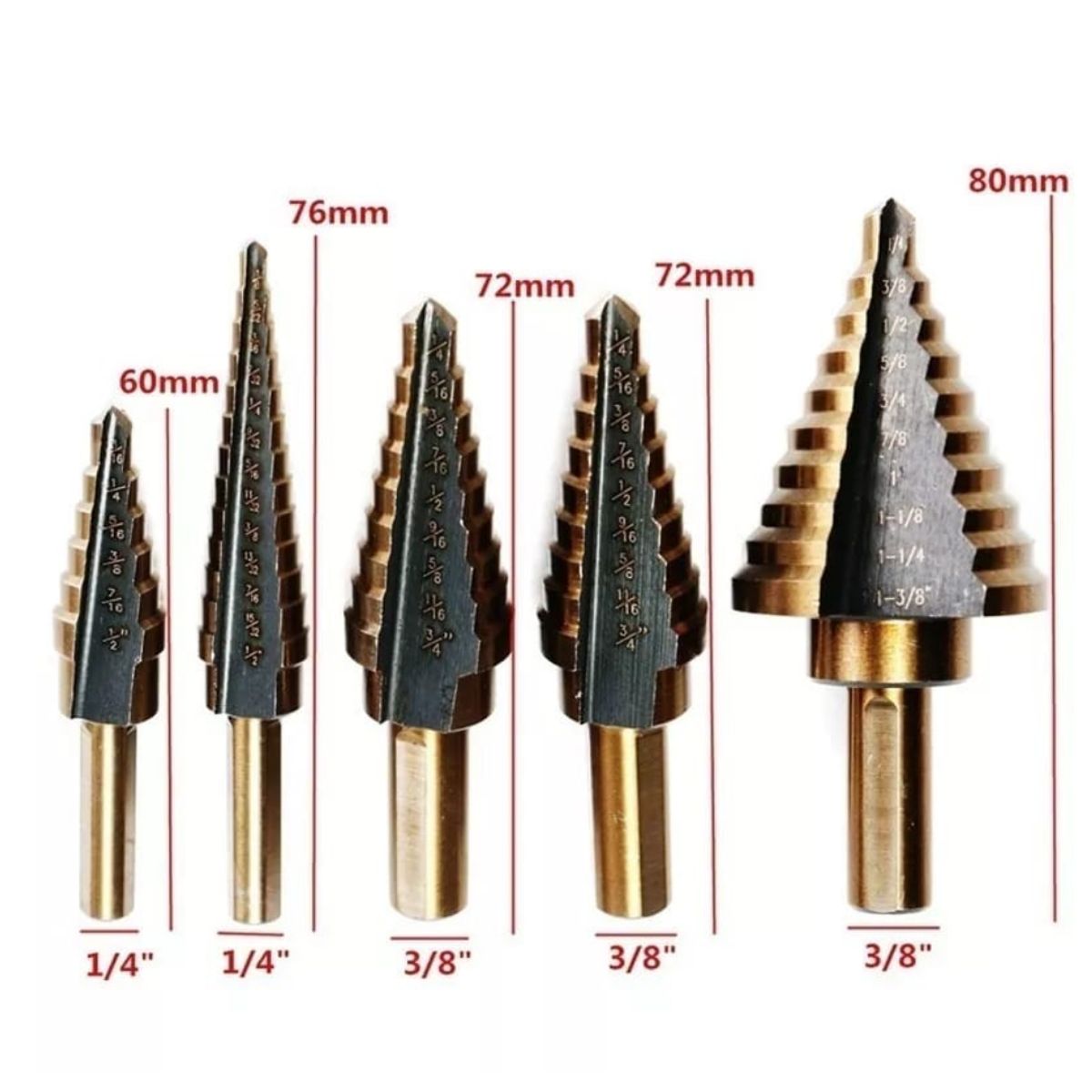OEM - JUEGO DE BROCAS CONICAS ESCALONADAS TALADRO