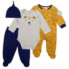 TEDMIMAK - Ajuar 4 Piezas 100% algodon para bebes