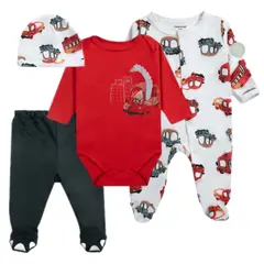 TEDMIMAK - Ajuar 4 Piezas 100% algodon para bebes