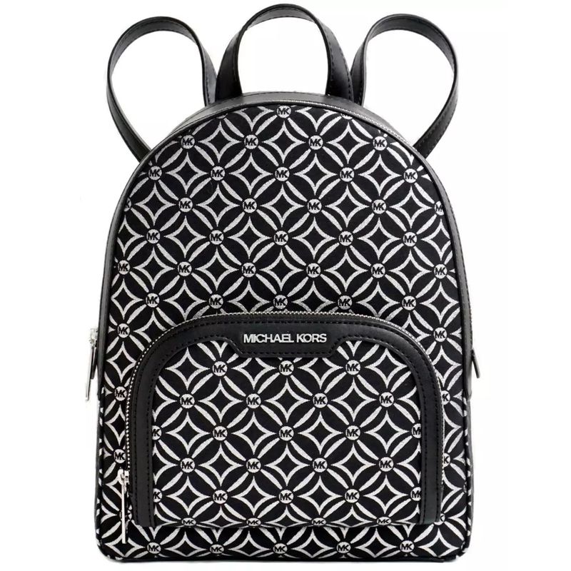 MICHAEL KORS - Mochila Michael Kors Jaycee MD Zip negra y plata