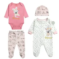 TEDMIMAK - Ajuar 4 Piezas 100% algodon para bebe Niña