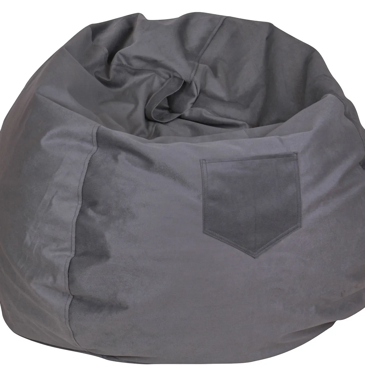 GENERICO - Pouf Pera Gris Felpa 100x80x80 cm Máxima Design