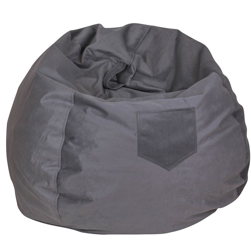 GENERICO - Pouf Pera Gris Felpa 100x80x80 cm Máxima Design