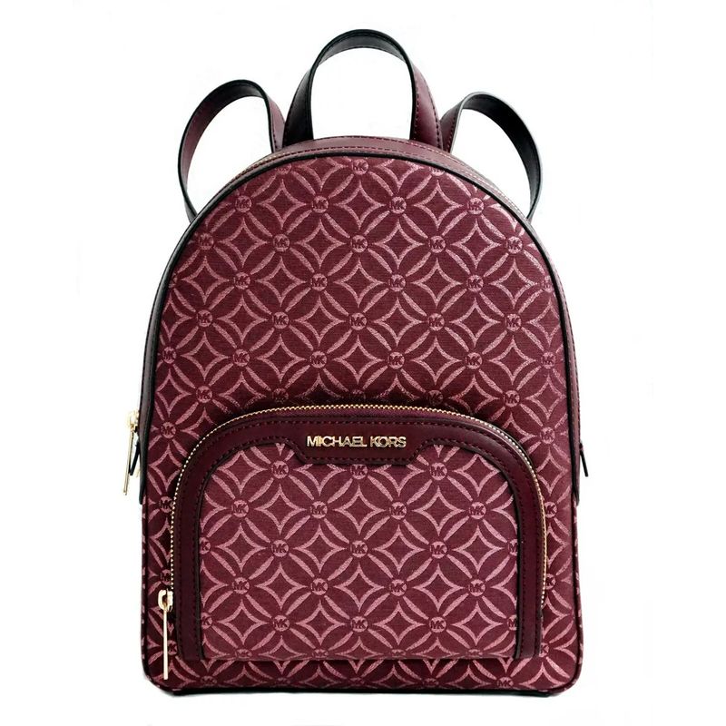 MICHAEL KORS - Mochila Michael Kors Jaycee MD Zip burdeo dorado