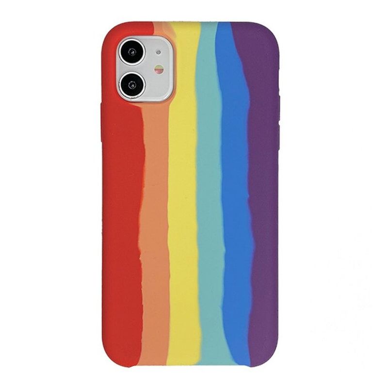 GENERICO - Carcasas Colores Silicona Para iPhone 13 y 14 Arcoiris Rojo