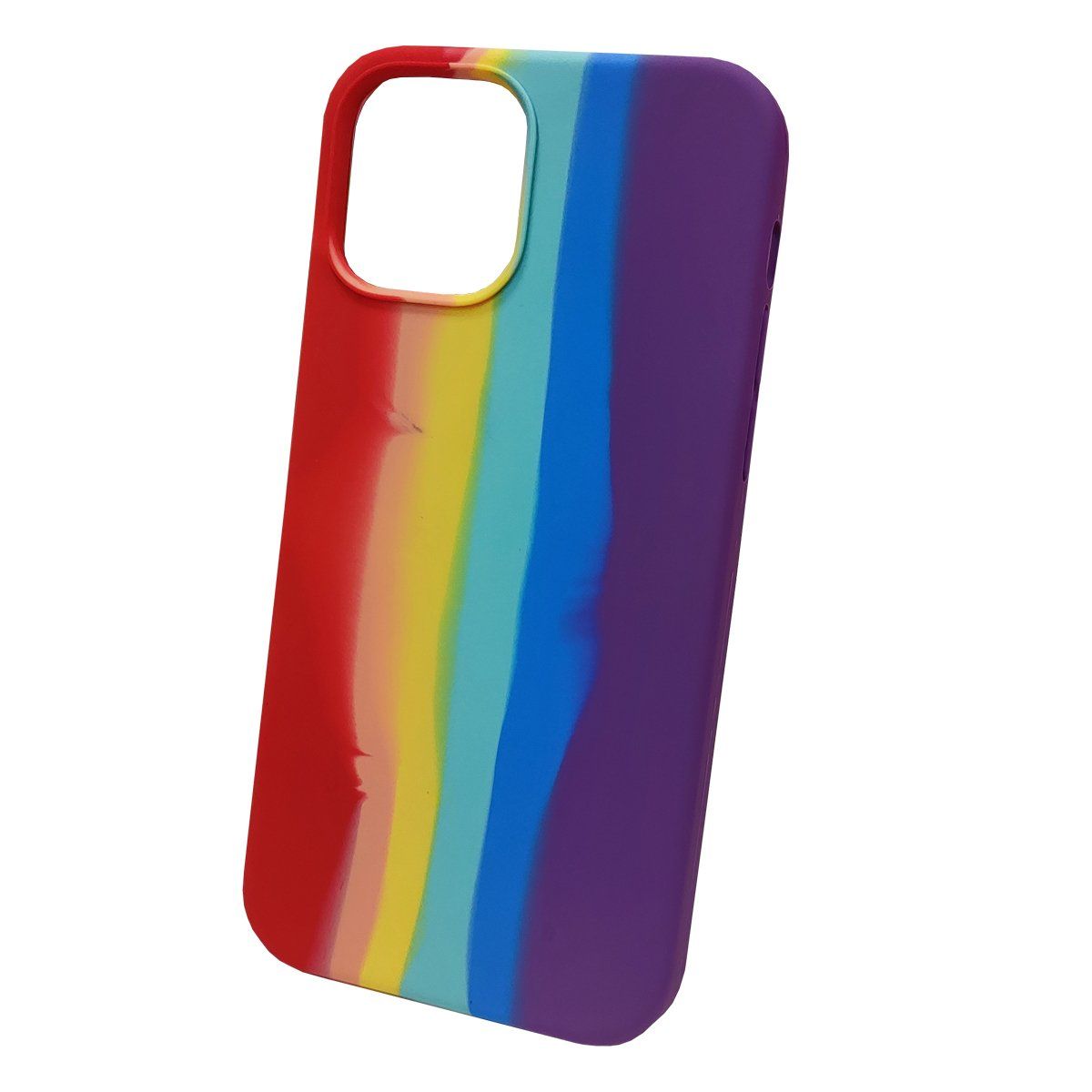 GENERICO - Carcasas Colores Silicona Para iPhone 13 y 14 Arcoiris Rojo