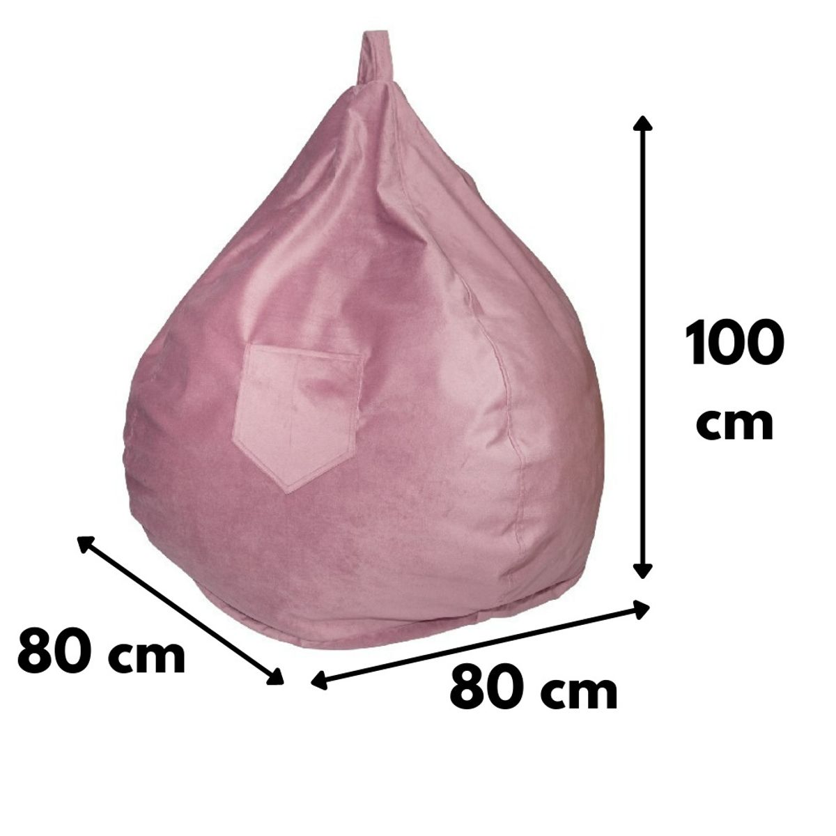 GENERICO - Pouf Pera Palo de Rosa Felpa 100x80x80 cm Máxima Design
