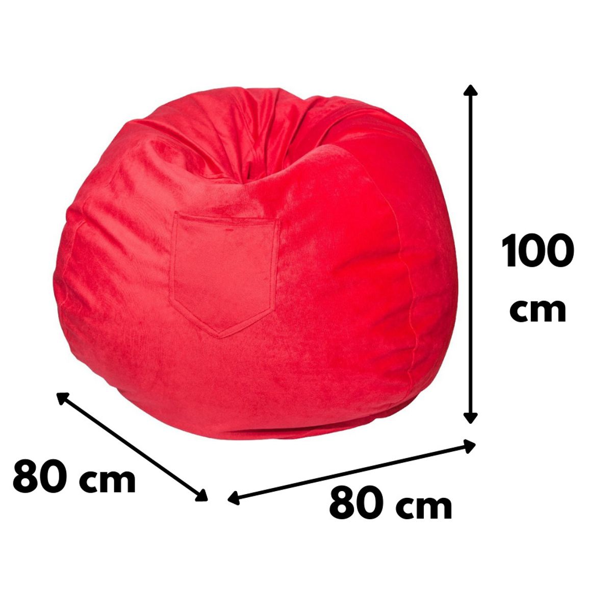 GENERICO - Pouf Pera Fucsia Felpa 100x80x80 cm Máxima Design
