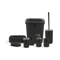 GENERICO - Juego De Accesorios De Baño 8 Piezas Color Negro