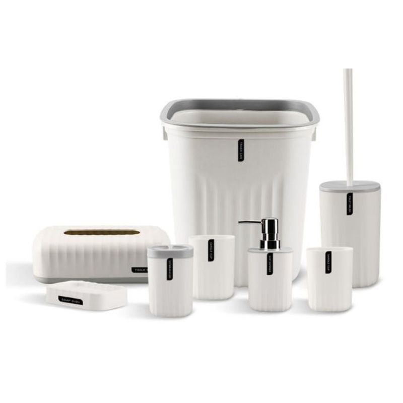GENERICO - Juego De Accesorios De Baño 6 Piezas Color Blanco