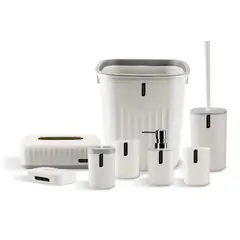 GENERICO - Juego De Accesorios De Baño 6 Piezas Color Blanco