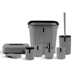 GENERICO - Juego De Accesorios De Baño 6 Piezas Color Gris