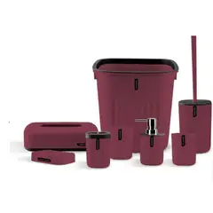 GENERICO - Juego De Accesorios De Baño 6 Piezas Color Burdeo