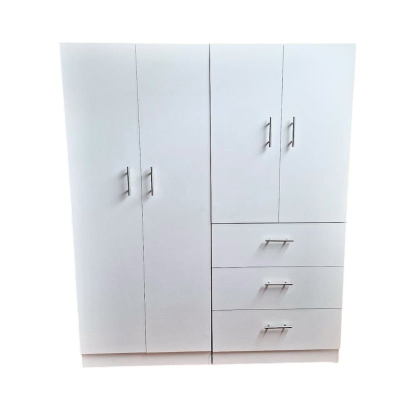 GENERICO - closet 4 puertas 3 cajones blanco 180x140x45