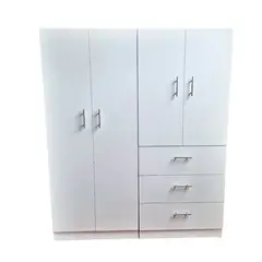 GENERICO - Closet 4 puertas 3 cajones blanco 180x140x45