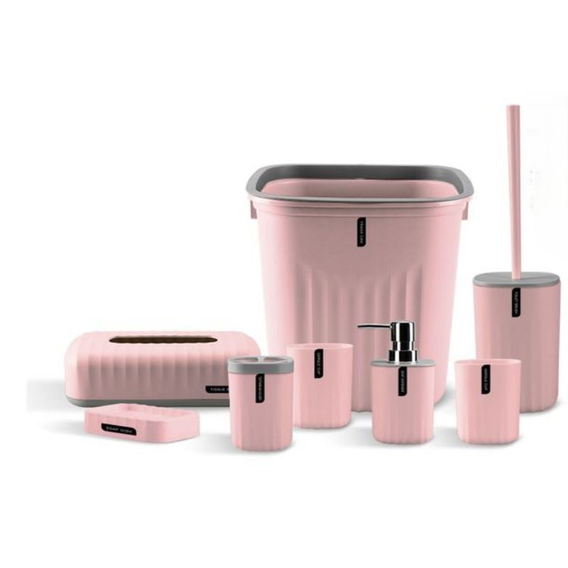 GENERICO - Juego De Accesorios De Baño 6 Piezas Color Rosa