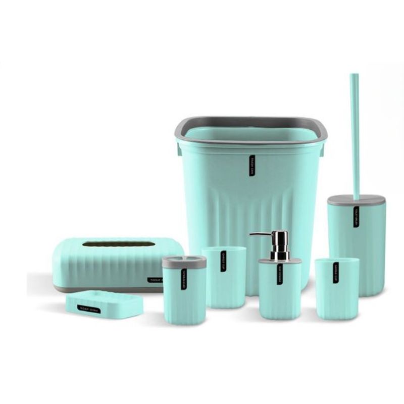 GENERICO - Juego De Accesorios De Baño 6 Piezas Color Celeste