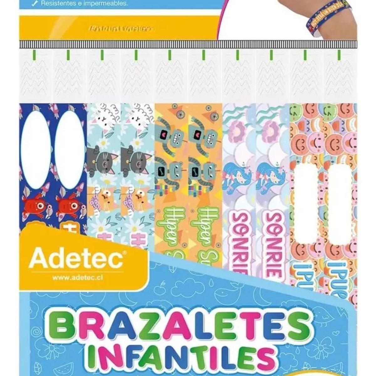 ADETEC - Brazaletes Para Eventos 30 Pulseras Adetec Diseño Infantil