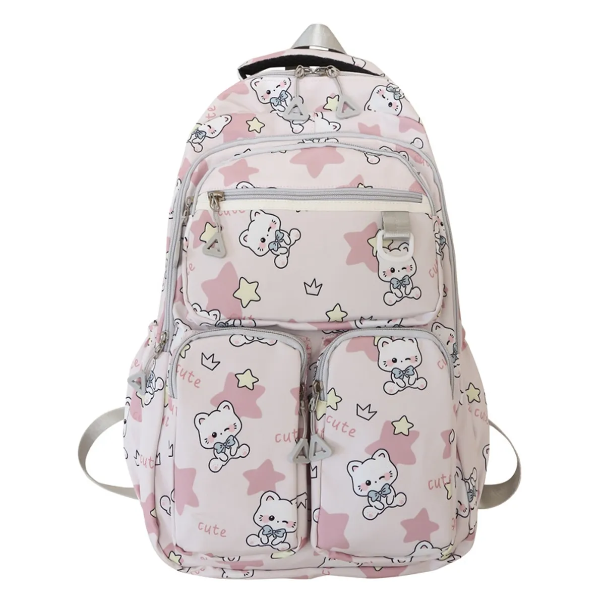 GENERICO - Mochila Urbana Bolso Escolar Juvenil Diseño Gatos Kawaii Rosa