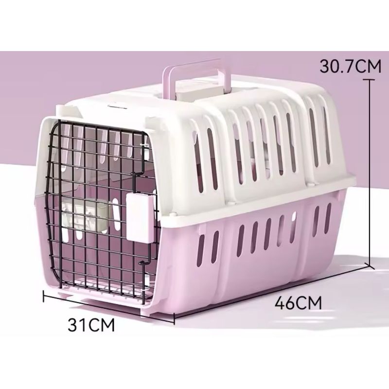 GENERICO - Jaula Para Transportar Mascotas Gatos o Perros Morado