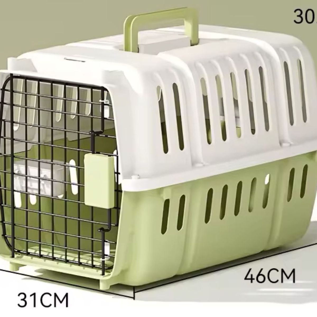 GENERICO - Jaula Para Transportar Mascotas Gatos o Perros Verde