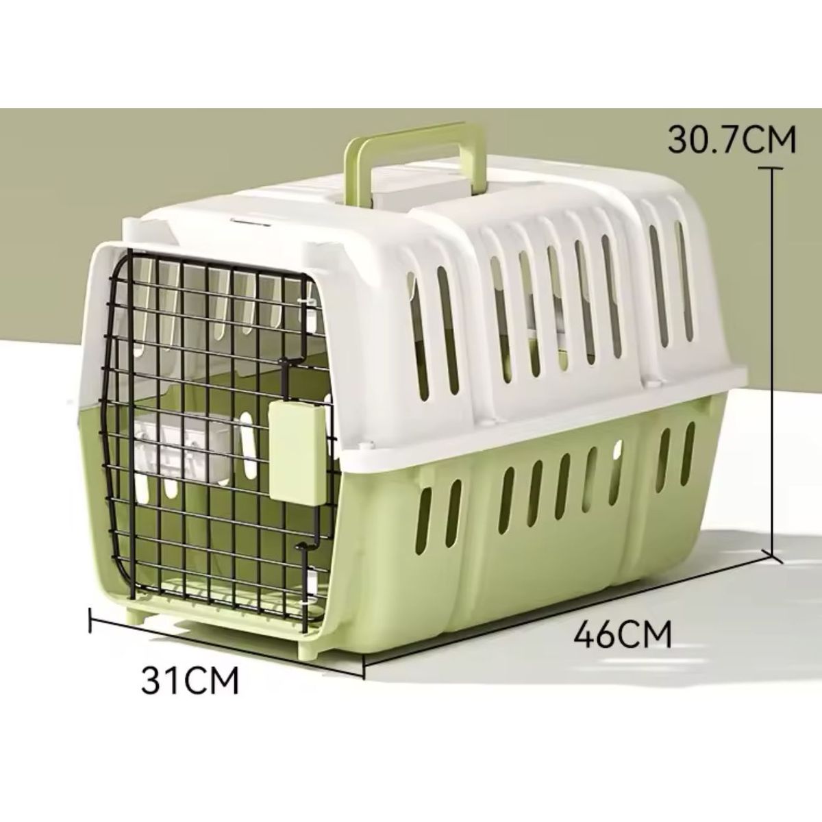 GENERICO - Jaula Para Transportar Mascotas Gatos o Perros Verde