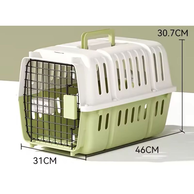 GENERICO - Jaula Para Transportar Mascotas Gatos o Perros Verde