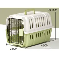 GENERICO - Jaula Para Transportar Mascotas Gatos o Perros Verde