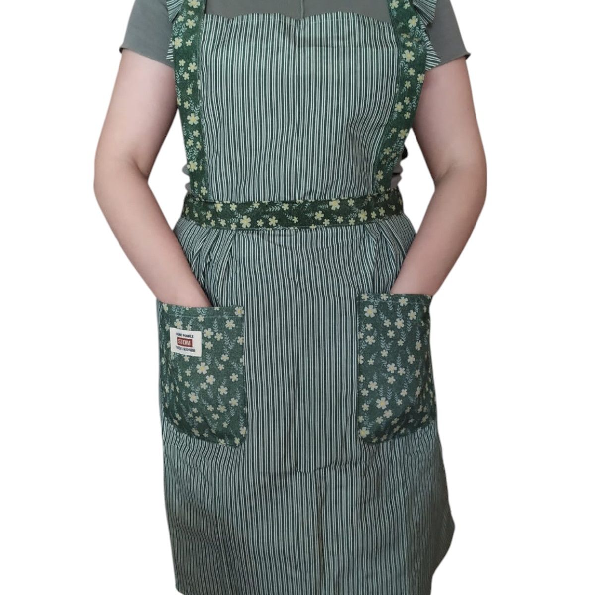 GENERICO - Pechera Delantal De Cocina Para Mujer Diseño Clásico verde