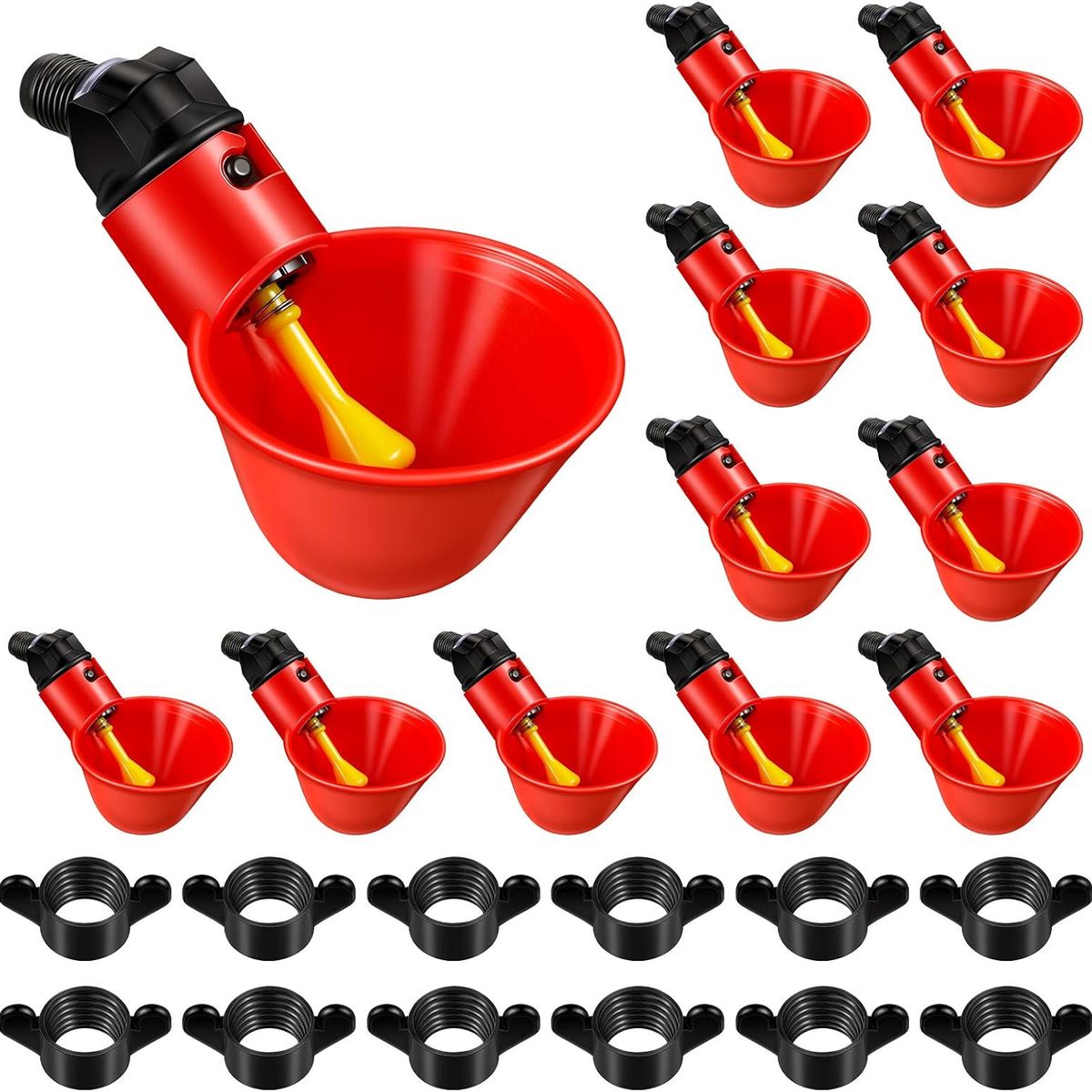 KUANGYE - Automatico Bebedero Pollos Pajaros Gallinas Aves 24pcs