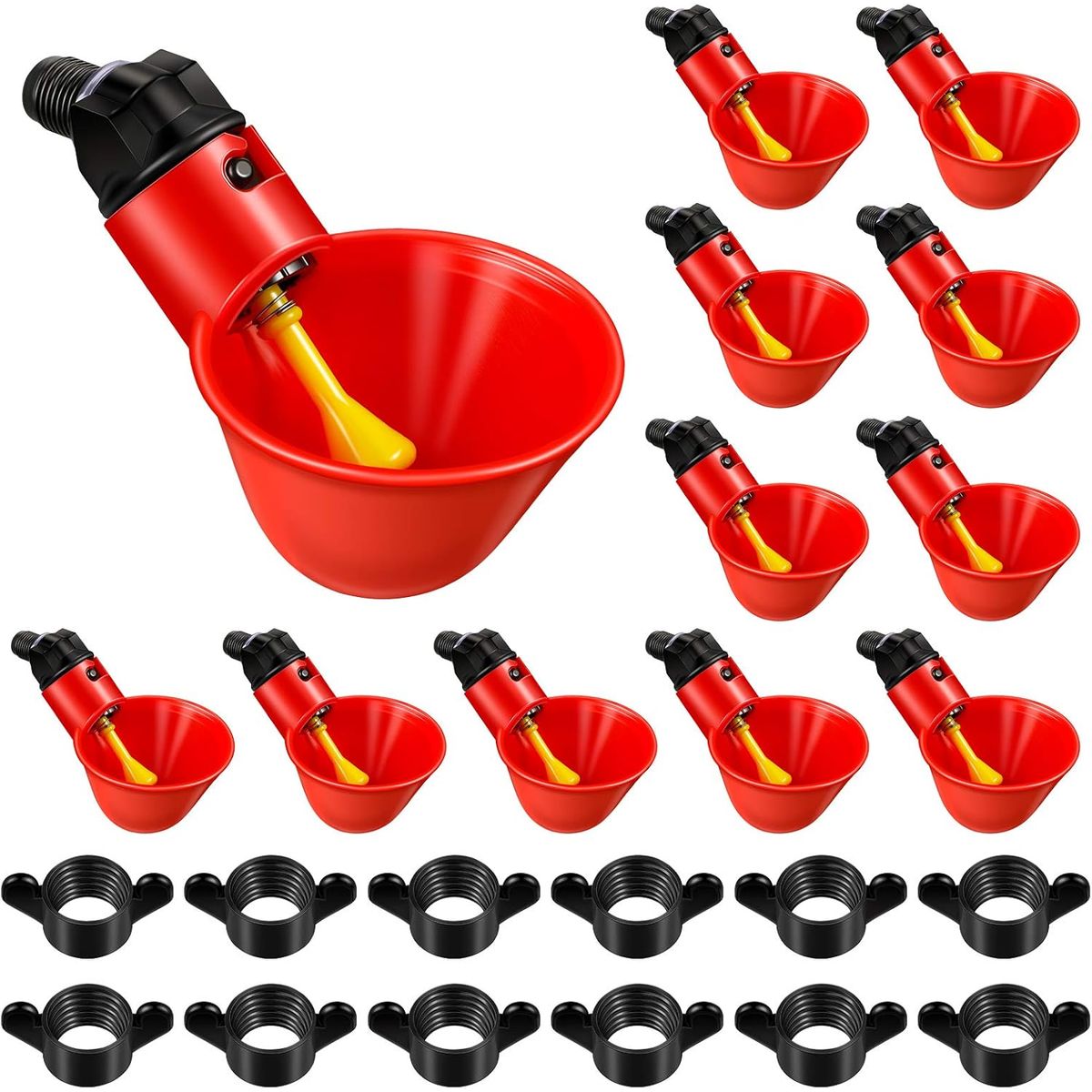 KUANGYE - Automatico Bebedero Pollos Pajaros Gallinas Aves 24pcs