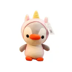 GENERICO - Peluche Pingüino Con Disfraz de Unicornio Rosado Kawaii