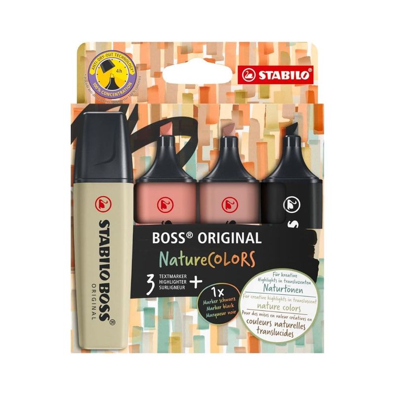 STABILO - Set de 4 Destacadores Stabilo Boss Original Nature Colors
