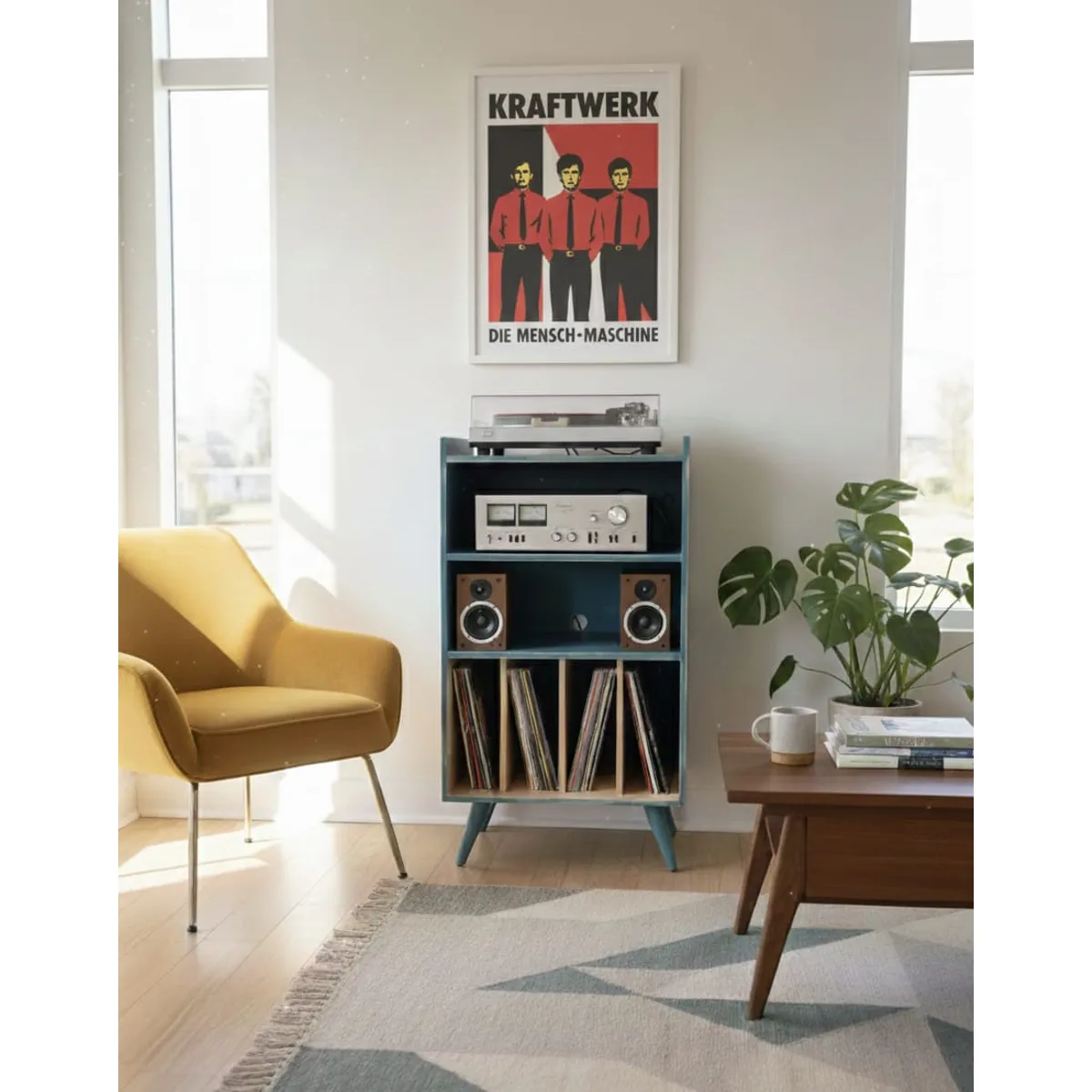 GENERICO - Rack para vinilos 60 x 45 x 110 cm