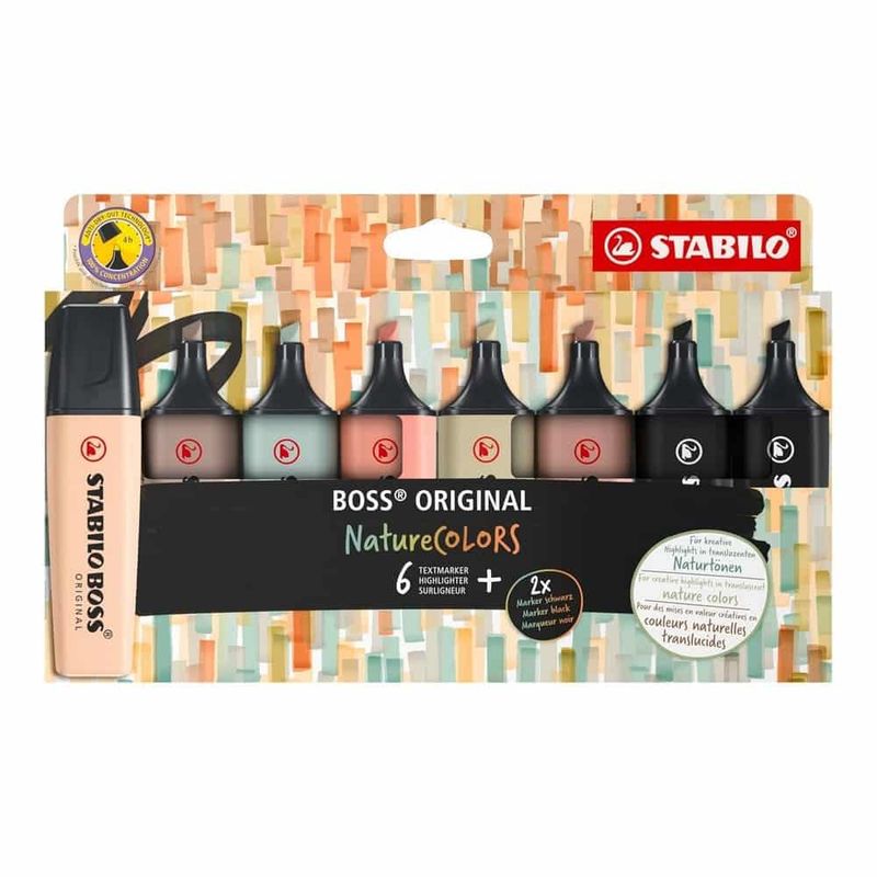 STABILO - Set de 8 Destacadores Stabilo Boss Original Nature Colors