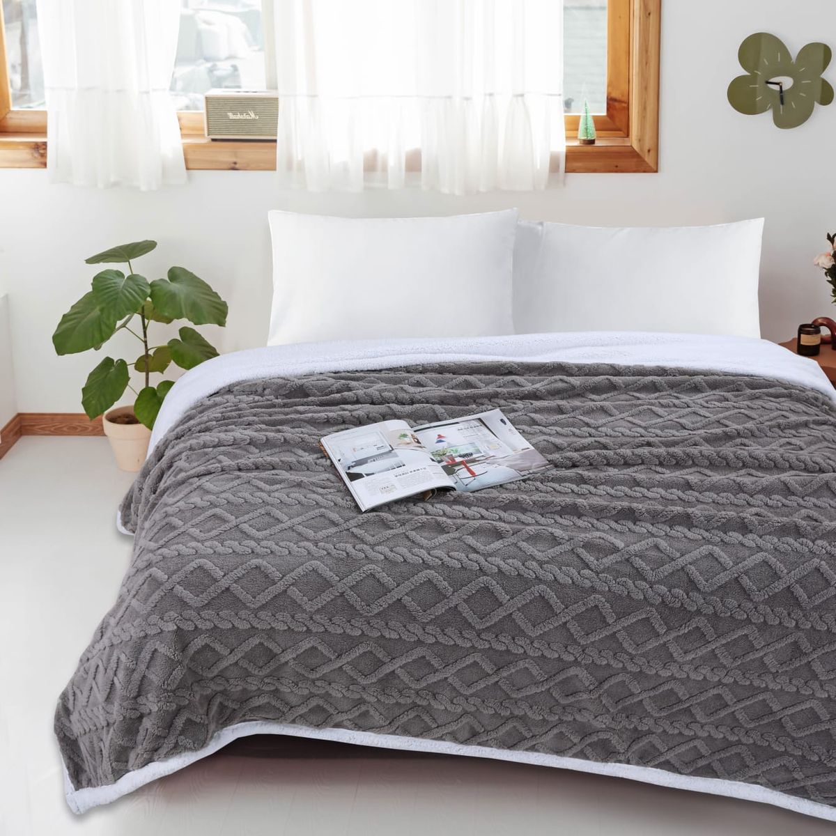 GENERAC - Frazada Sherpa Polar - Manta termica 1,5 plazas Ropa de cama