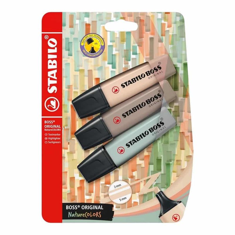 STABILO - Set de 3 Destacadores Stabilo Boss Original Nature Colors