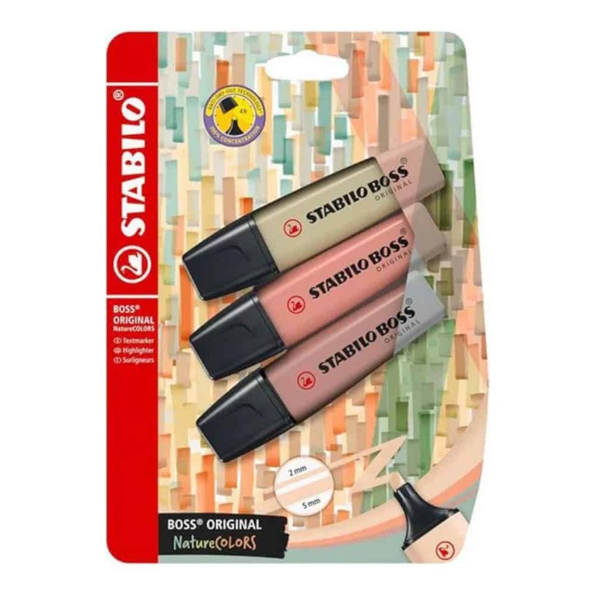 STABILO - Set de 3 Destacadores Stabilo Boss Original Nature Colors