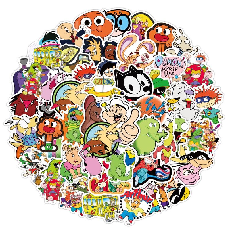 GENERICO - Sticker Dibujos Series Retro 50 unidades